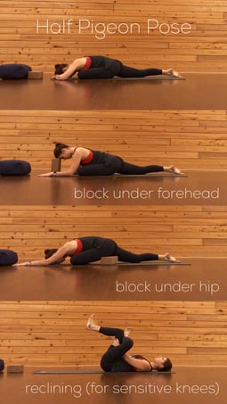 Picture of the sequence of Half Pigeon Pose