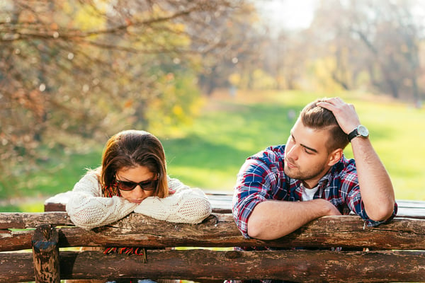 Young couple having relationship issues