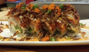 Sushi roll made with skill and mastery