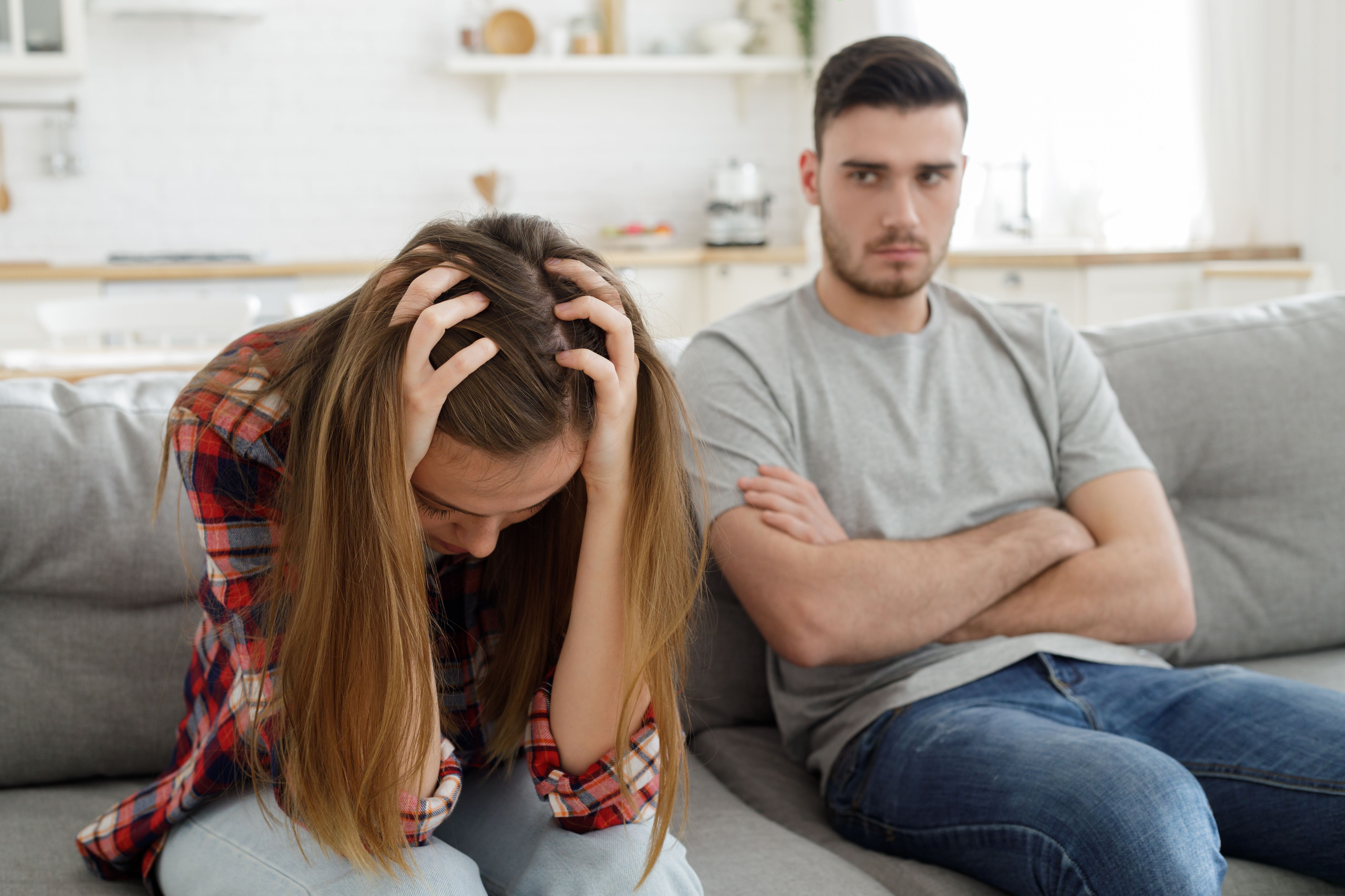 A couple arguing and in a communication block