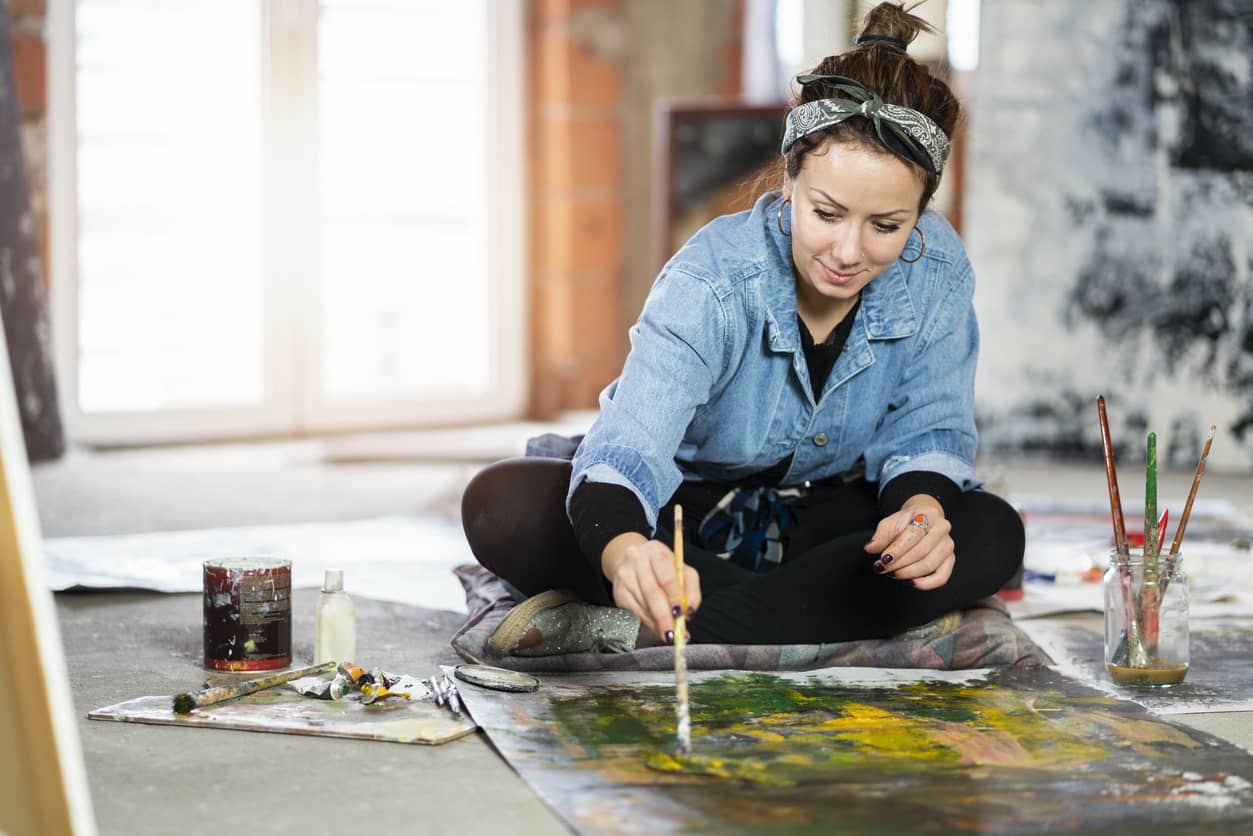 A woman rediscovering her passion for painting