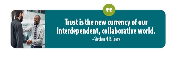 Quote on trust by Stephen M.R. Covey.