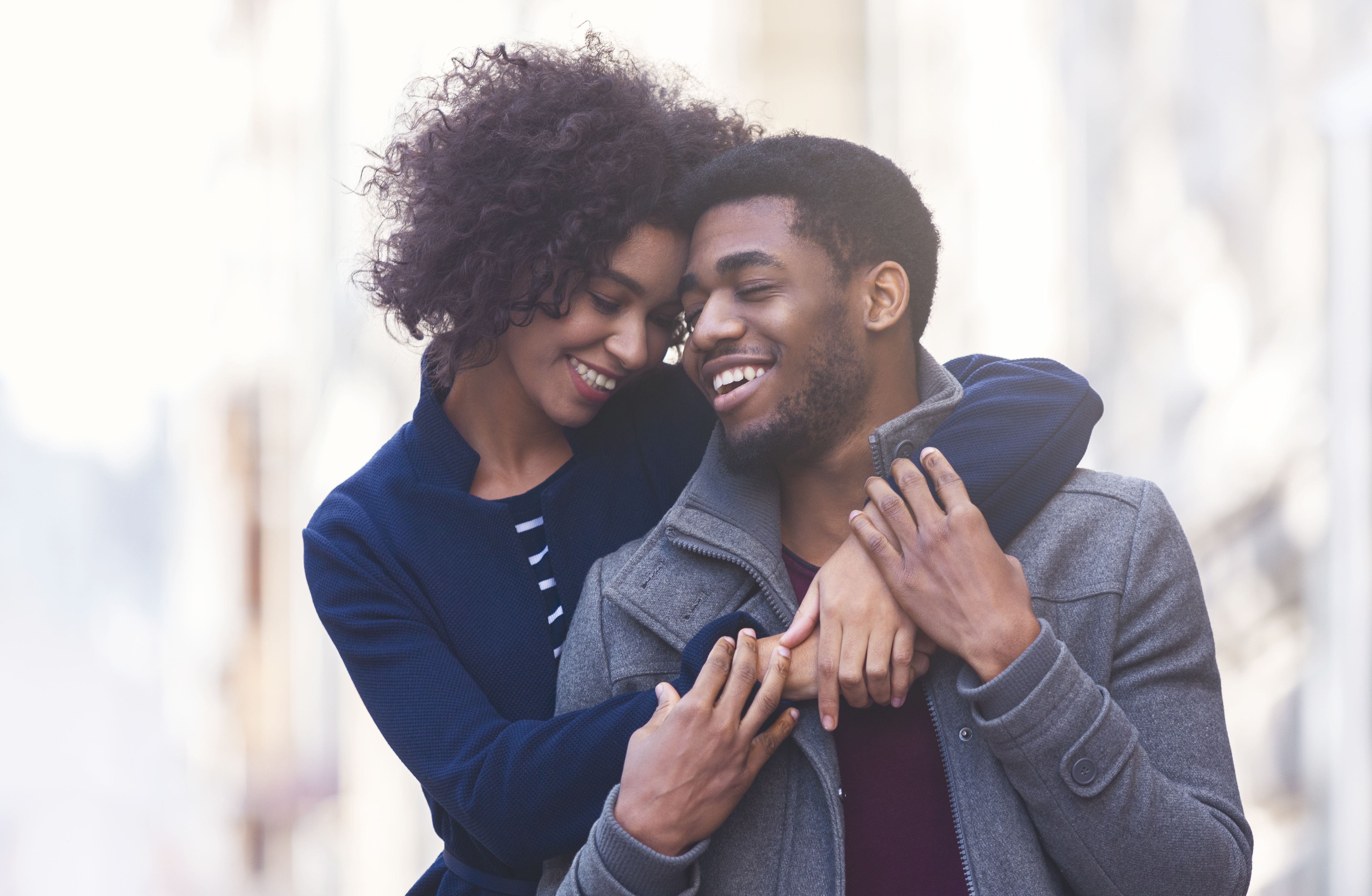 Couple embracing in love and understanding