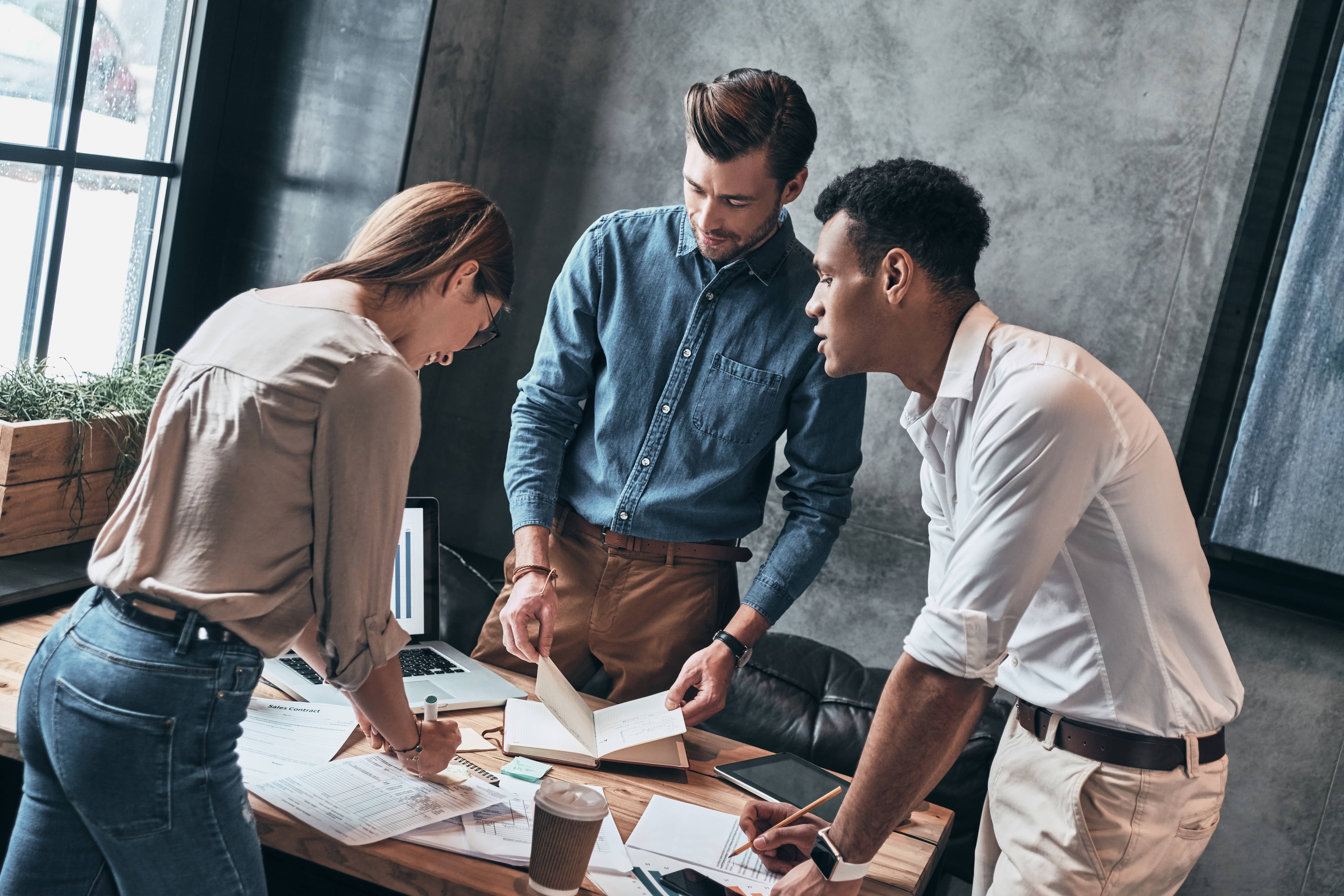 A company team working together with emotional intelligence