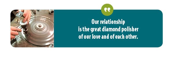 Our relationship is the great polisher of our love.