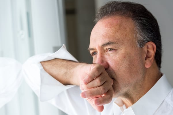 Older man self-calming himself