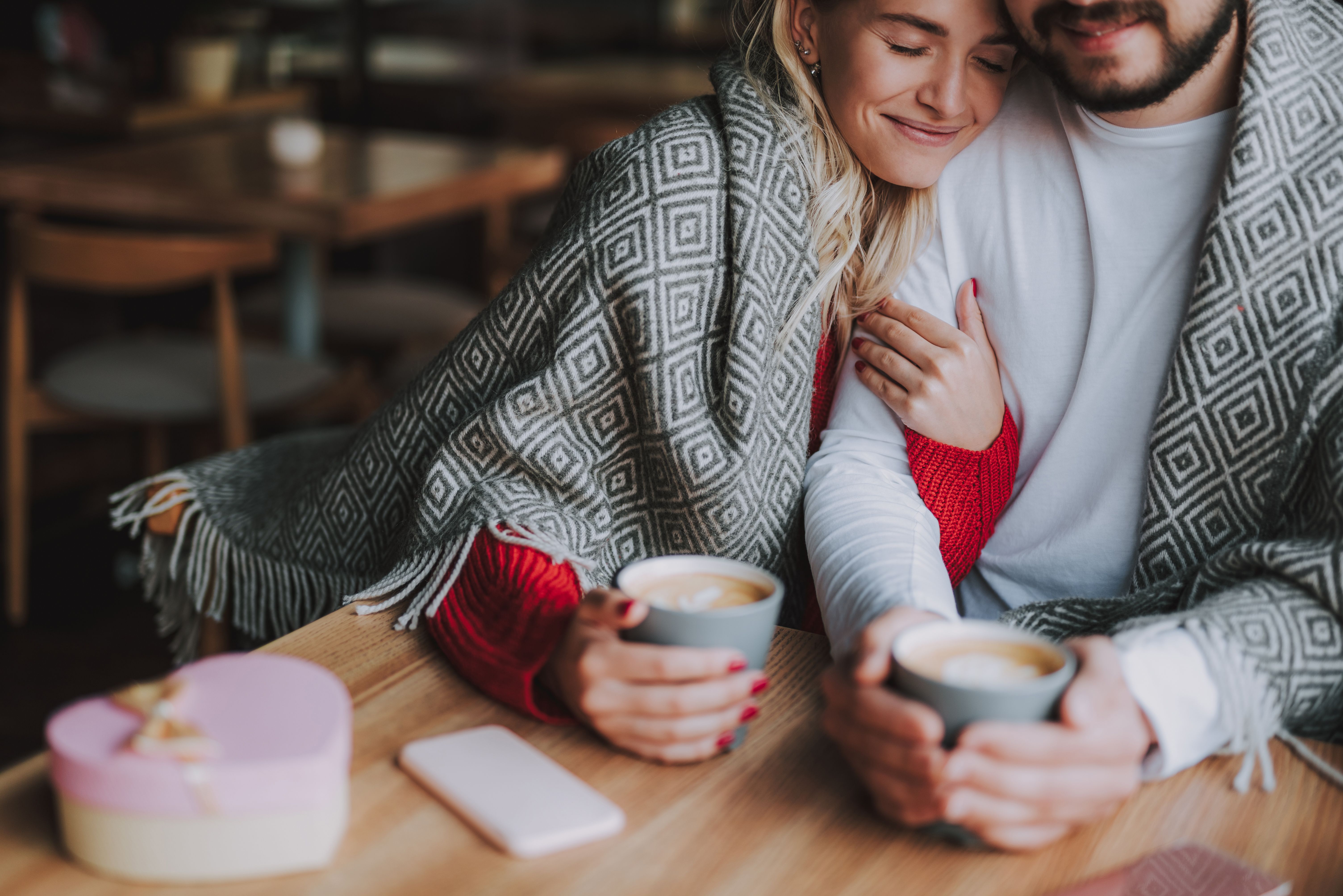 A loving couple celebrating Valentine's Day