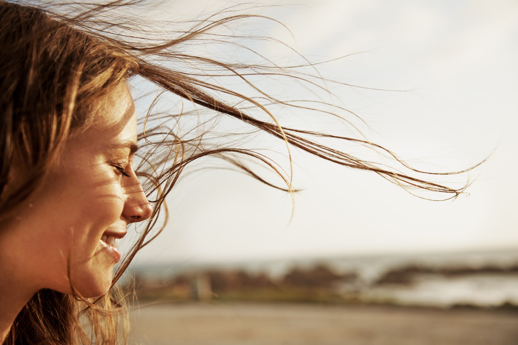 Woman enjoying the fresh air and breeze