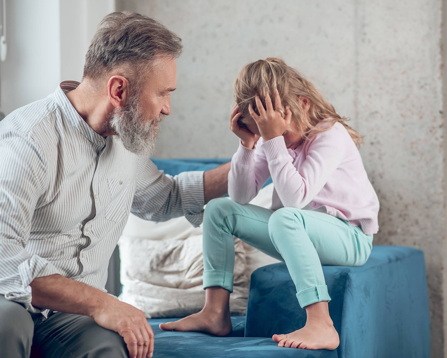 Father empathizing with his daughter and her sense of failure