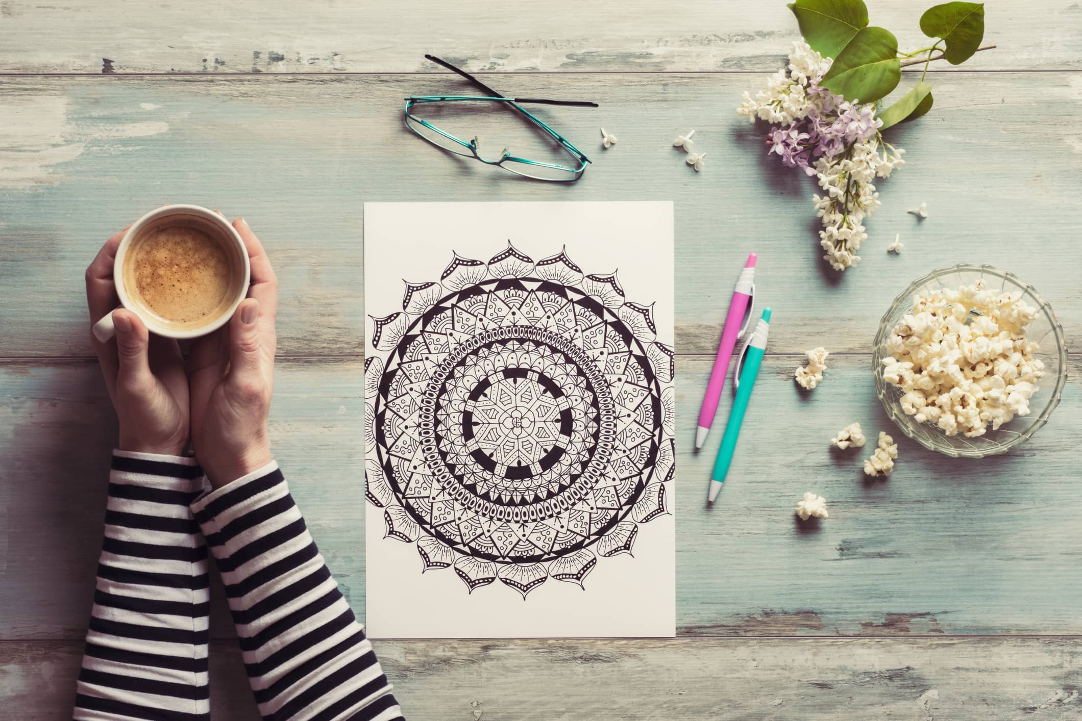 Use coloring as a self-soothing and relaxing activity.