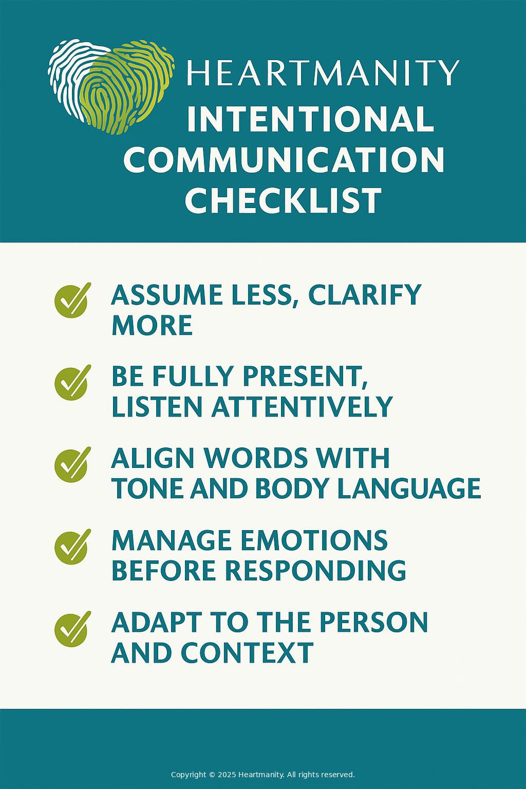 Heartmanity's Intentional Communication Checklist