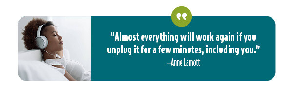 Quote by Anne Lamott on self-care.