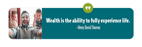 Wealth is the ability to fully experience life.