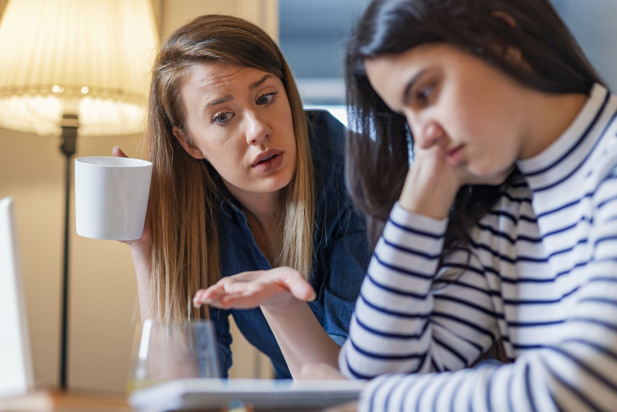 A frustrated mother dealing with teenage defiance