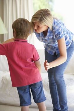 A mom spanking a child in anger