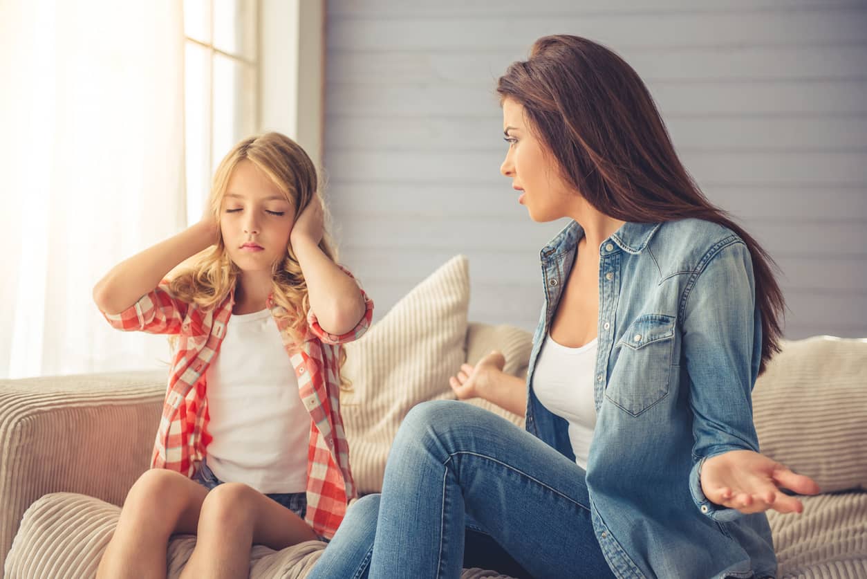 A mom yelling at her daughter, learn positive parenting solutions to use instead.