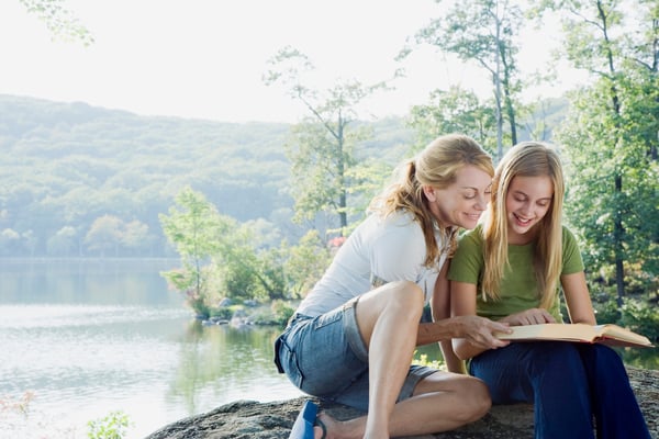 Mother and daughter spending time together in nature