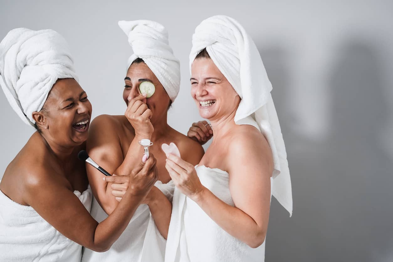 Multigenerational women having fun on a spa day; combining self-care and friendship!
