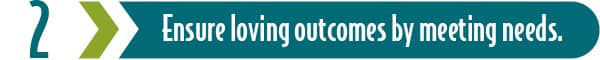 #2 Ensure loving outcomes by meeting needs.