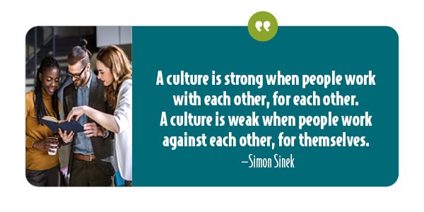 Quate by Simon Sinek on company culture.
