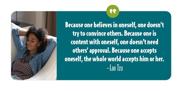 Quote by Lao Tzu on self-acceptance.