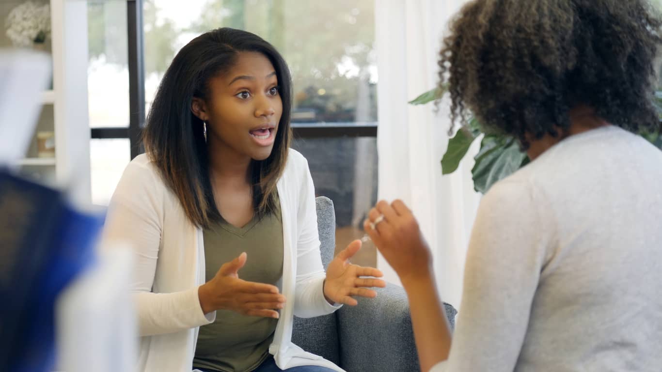 Mom fighting with her teen daughter