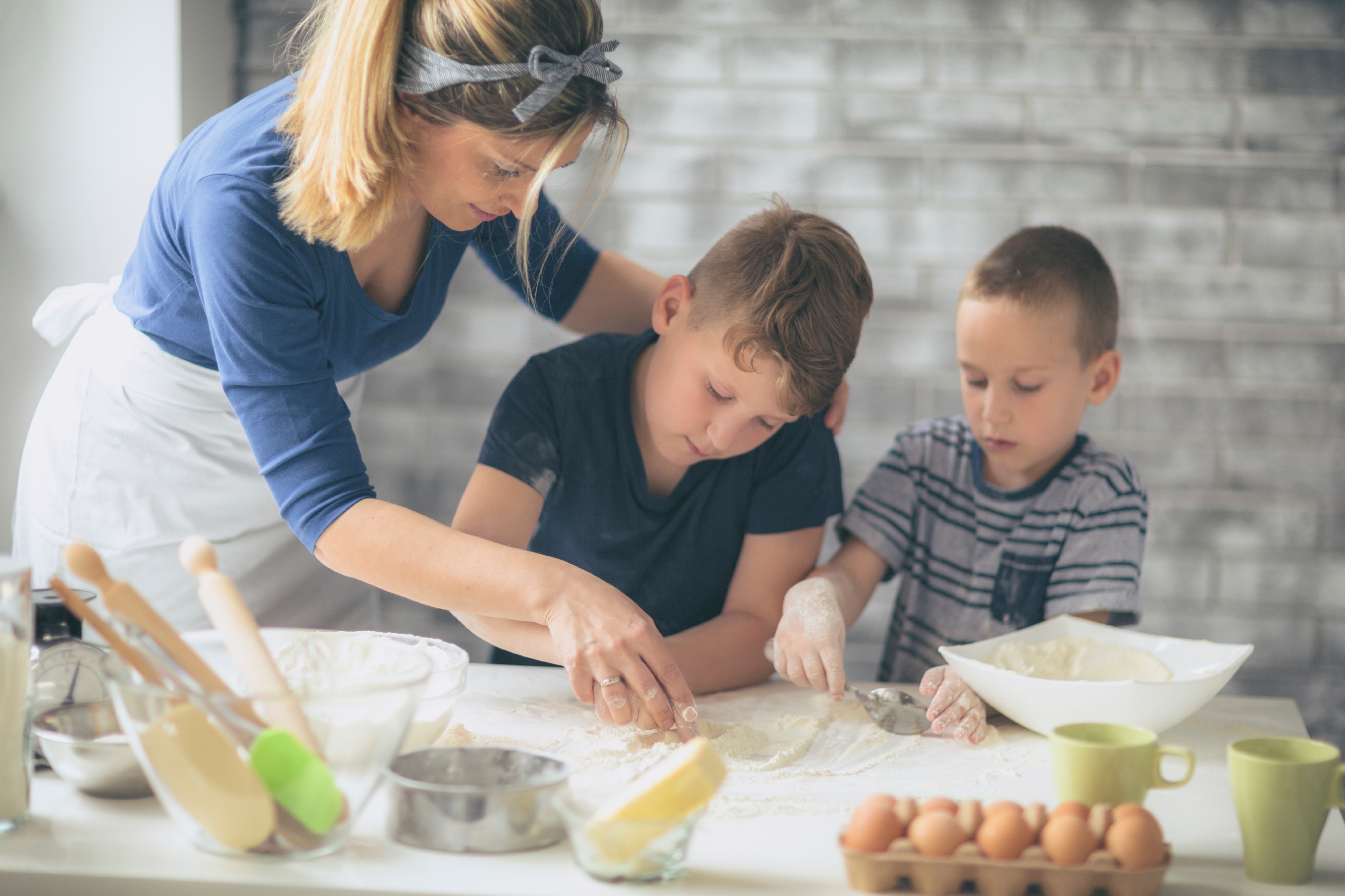 Mother doing a cooking activity together