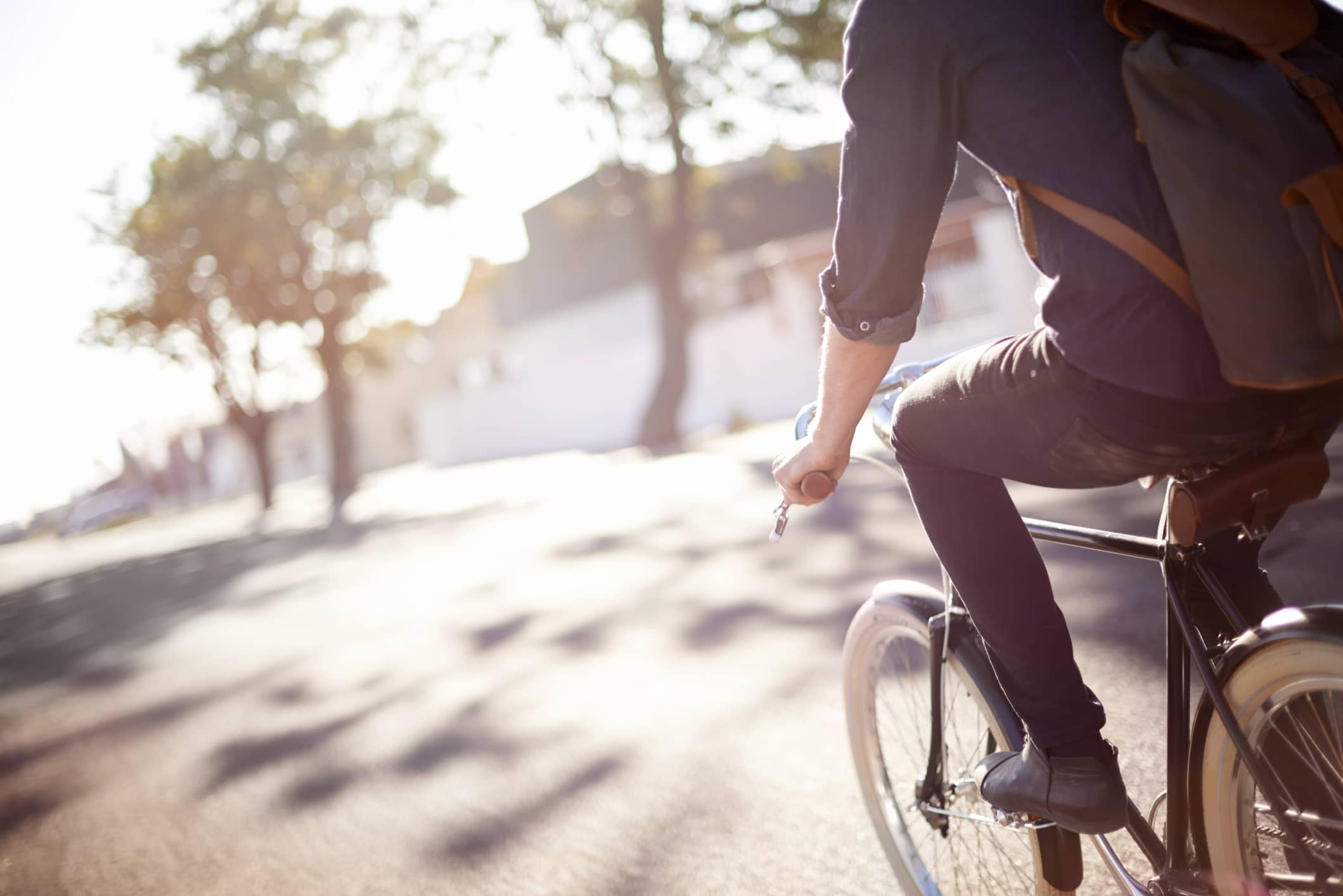 Entrepreneur de-stressing while riding his bike