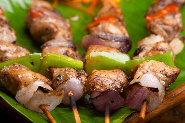 Barbecue with shish-kebabs