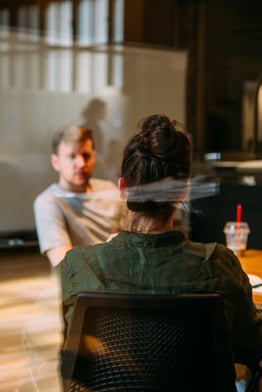 Two people connecting through empathy.