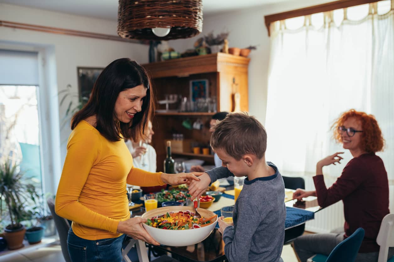 Family dinner at home