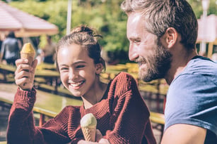 A father with his teen daughter